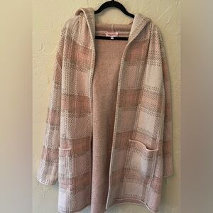 Cozy Sweater Jacket with hood. Size M/L